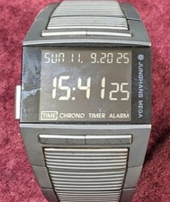 Junghans Mega 1000 Titanium Radio Controlled Chrono Quartz Watch Used Japan