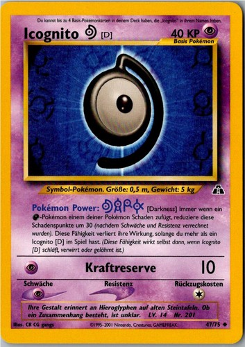 Pokemon icognito 75 neo - d, 47/75