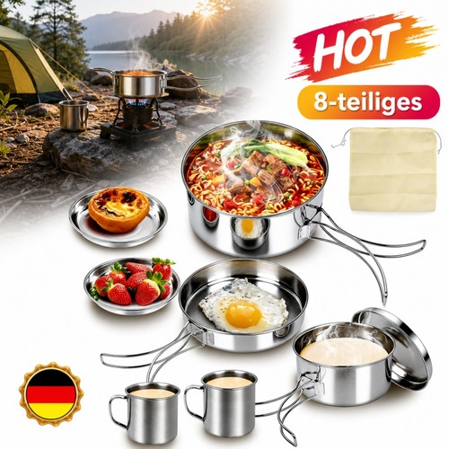 Edelstahl kochtopf set camping - set,