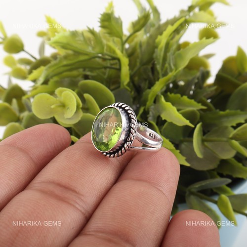 Oval peridot edelstein 925 - oval,