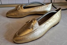 JOOP! Halbschuh Damen Slipper Gold feste Schuhe Gr. EU 41,5 Glattleder Neu