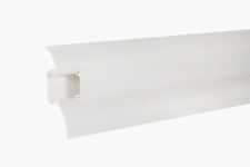 10 - 100 Meter SOCKELLEISTEN Fußleisten 52mm Weiß Laminat Kunststoff Kabelkanal