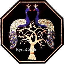 Achteckige Marmor Ende Tisch