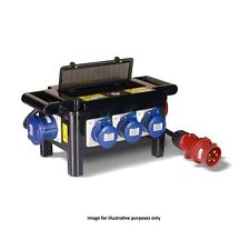 Famatel Distro 8 x 13A 240V IP44 Steckdosen geschützt c/w 2m 5-adrig HO7 32A 5P Stecker