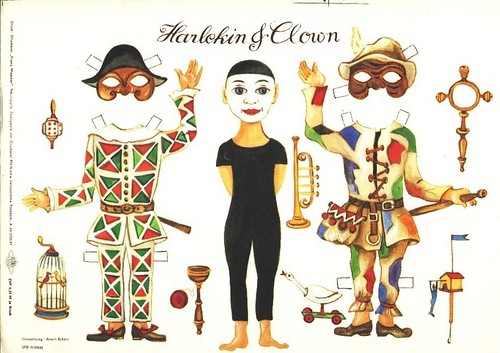 Harlekin und clown bastelbogen - und,