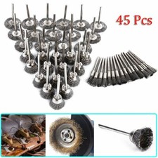 45 Pcs Stahl Drahtbürste Scheibenbürste Set Rundbürste Bürste Bohrmaschine Brush