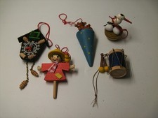 WEIHNACHTSBAUM-ANHÄNGER, Konvolut 5 Stück, Erzgebirge