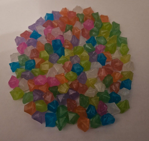 50x plastik stein diamant - plastik, mix