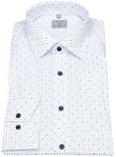 Marvelis Hemd Comfort Fit Print Kontrastknöpfe weiß / blau - ohne OVP