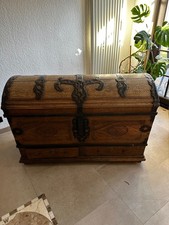 Massive eichen runddeckeltruhe - eichen,