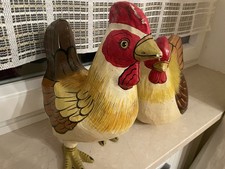 Hahn Henne Statue Garten Kunst DekoLebensechte Skulptur Garten Dekor Unikat