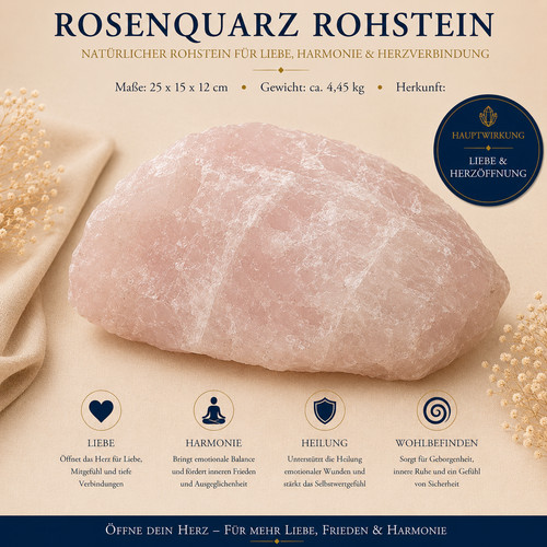 Rosenquarz xxl rohstein - xxl,