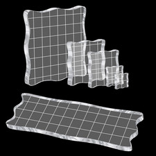 Acrylblock Silikonstempel Stempelblock Transparent Gitterlinien Scrapbooking