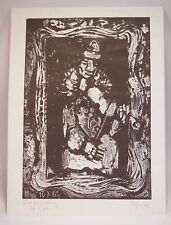 Original Kunstdruck Sieger Köder (1925-2015) Clown mit Geige signiert datiert