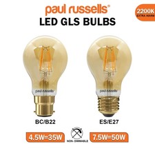 BC/B22 ES/E27 LED Filament GLS