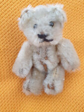 Schuco Piccolo Teddy Bear Miniatur Teddybär antik Metallstift Mohair 7cm um 1930