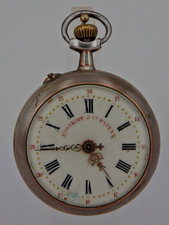 Offene Herrentaschenuhr original Rosskopf & Co. 2 Deckel Silber um 1905 (108378)