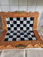 Chinesiches Schachbrett Schachspiel Schachfiguren aus Speckstein alt antik