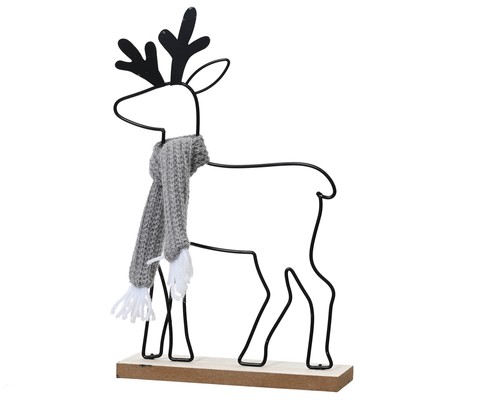 Dekofigur hirsch mit schal - mit,