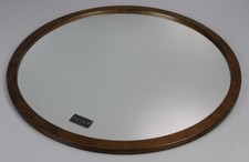 Yearn Wandspiegel rund Spiegel Ø 60cm Kosmetikspiegel brauner Rand Mirror KR2-YE