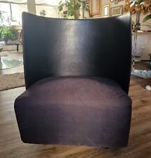 Seltener 80ger Jahre Leder-Designersessel von Zanotta, Italien schwarz, braun