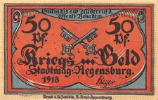 1 u. 2 Pfennig, 25 u. 50 Pfennig 1918 - Regensburg
