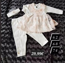 baby Festliches Kleid 62, 68, 74  mit Haarband 3teilig Mädchen Girl