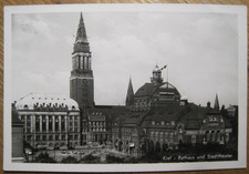 AK Kiel, das Rathaus mit Stadttheater, 1946