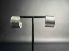 Ohrringe Silber 925 Handarbeit Vintage Creolen Modernist Design Schmuck