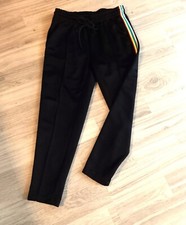 ?schwarze Urban Classics Retro Hose seitliches Taping Regenbogen Gr. M ?