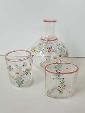 3x Vintage Vase handbemalt, 50/60 er Jahre, schönes Blumenmotiv alt