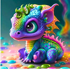 Kunstvolles magisches Drachenbaby5D Diamond Painting Set ohne Bilderrahmen 20x20