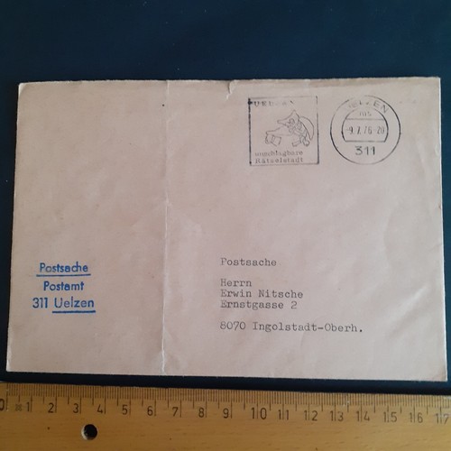 Uelzen postsache 1976 eule - uelzen,, postsache,