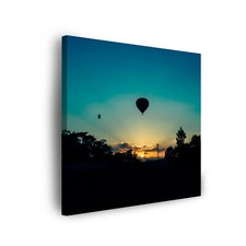 Leinwandbild Natur Heißluftballon im Abendlicht Größe 40x40 cm bis 90x90 cm