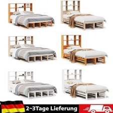 Massivholzbett mit regal - mit,