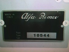 Alfa Romeo Schild Typenschild
