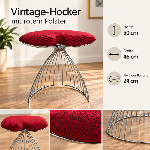 Eleganter vintage hocker - vintage-hocker, /