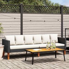 Gartensofa Poly Rattan Schwarz