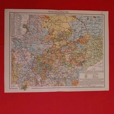 Orig.(1910) P-  Lithographie Landkarte  Nordwestdeutschland  1789 