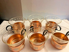 6x DDR Teegläser mit Aluminium Halter 