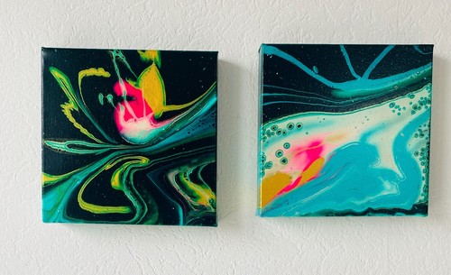 Abstraktes pouring duo - abstraktes,