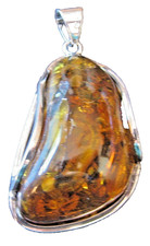 Bernstein Anhänger groß 925