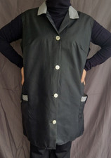 Nylon Dederon kittel schürze Vintage Apron Gr.52-Original 70er Jahre-RAR-Schwarz