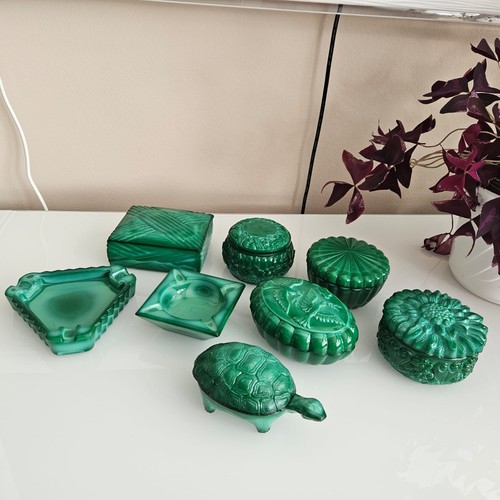 Malachitglas art deco stil - malachitglas,