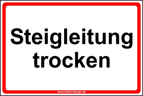 Hinweisschild steigleitung - hinweisschild,
