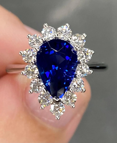 4ct blauer saphir - saphir, ring