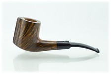 Pfeife Luigi Viprati Pot / Freehand Halb Gebogene Rohr Noppen Glatt Dunkelbraun