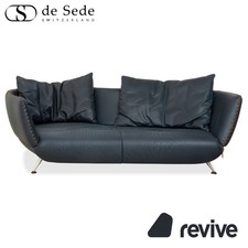 de Sede DS-102 Leder Dreisitzer Dunkelblau Marineblau Sofa Couch