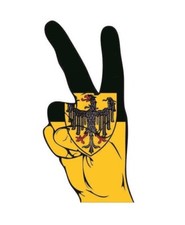 Aufkleber Peace Finger Aachen Fahne Flagge