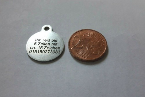 Hundemarke mini rund mit öse - hundemarke,